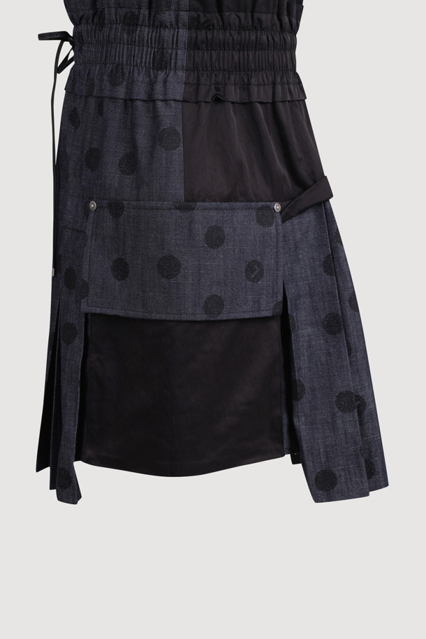 LUCKY CHOUETTE - 민소매 원피스 - [Atelier] Dot Print Sleeveless Dress (dark navy)