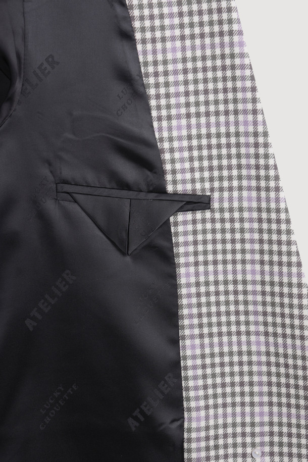 LUCKY CHOUETTE - 자켓 - [Atelier] Pocket Button Double Check Jacket  (beige)