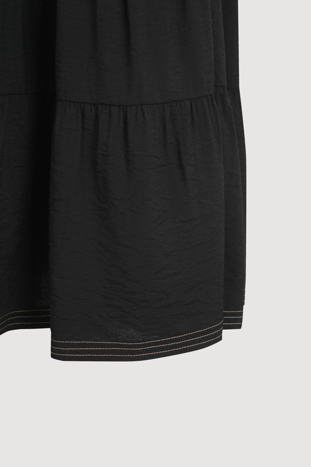 【BAON】Newty nylon banding string shirring long skirt MUSINSA | KOLEAT Balloon shirring strap long skirt [BLACK]
