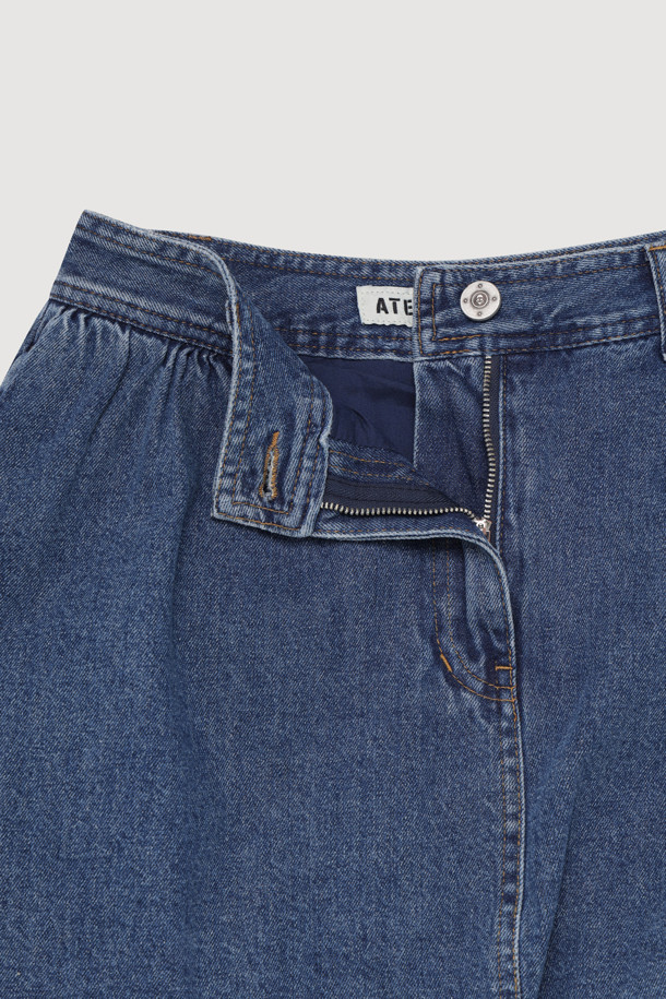 LUCKY CHOUETTE - 데님 - [Atelier] Denim Volume Mini Skirt (blue)