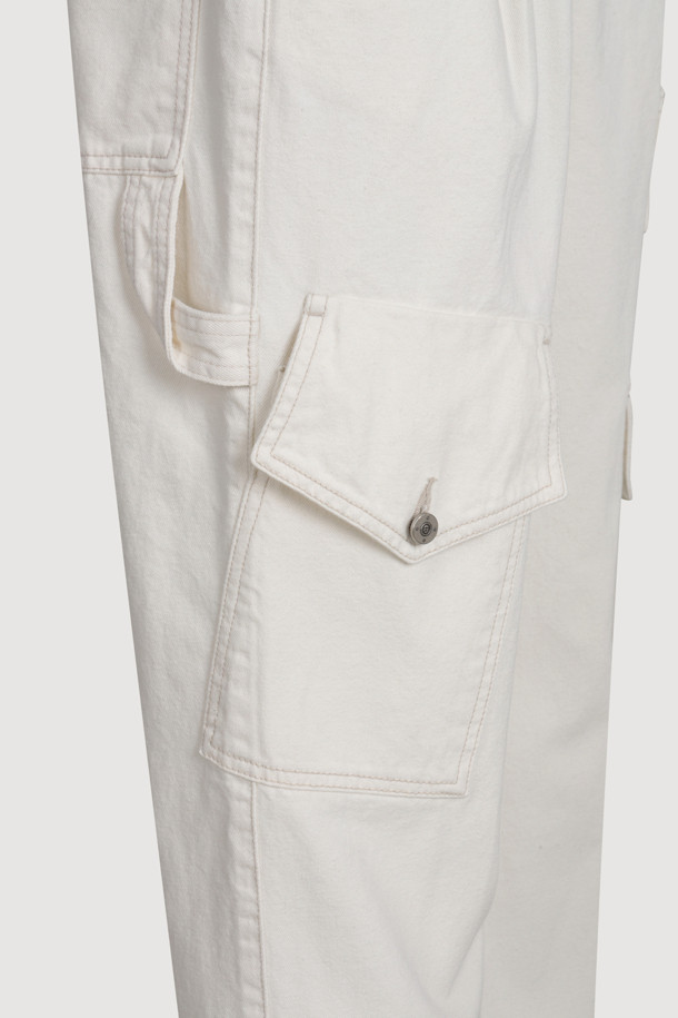 LUCKY CHOUETTE - 롱/미디팬츠 - Out Pocket Jogger Denim Pants (ivory)