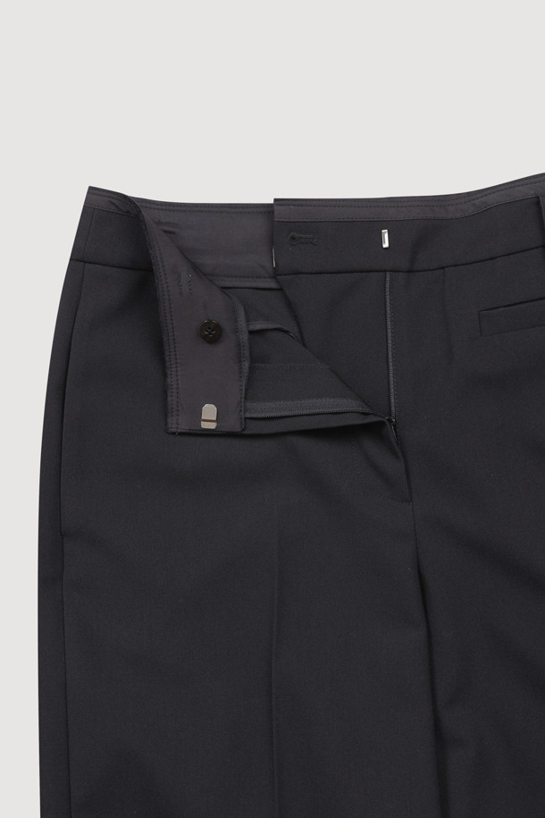 LUCKY CHOUETTE - 롱/미디팬츠 - [Atelier] Solid Turn-up Pants (black)