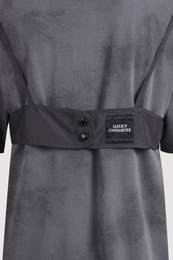 LUCKY CHOUETTE - 반소매 티셔츠 - Bustier Point Half Sleeve T-shirt (grey)