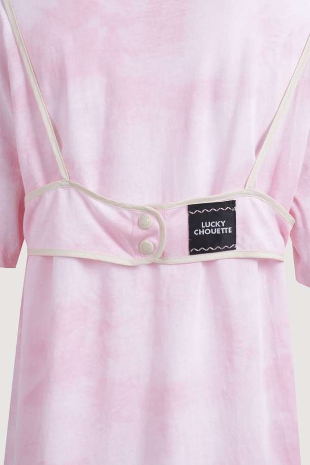 LUCKY CHOUETTE - 반소매 티셔츠 - Bustier Point Half Sleeve T-shirt (pink)