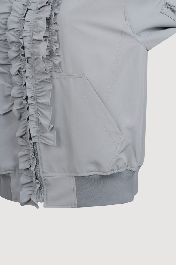 LUCKY CHOUETTE - 점퍼 - Frill Detail Knit Ribbed Jumper (mint)