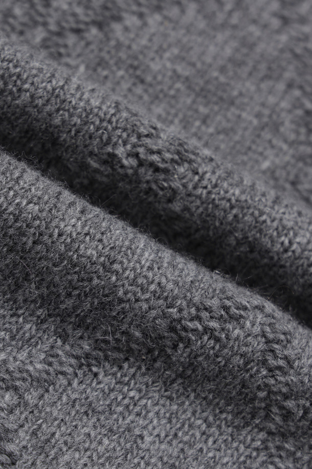 LUCKY CHOUETTE -  - [Re-Order] [Holiday Edition] Front Accentuated Knit Pullover (melange grey)