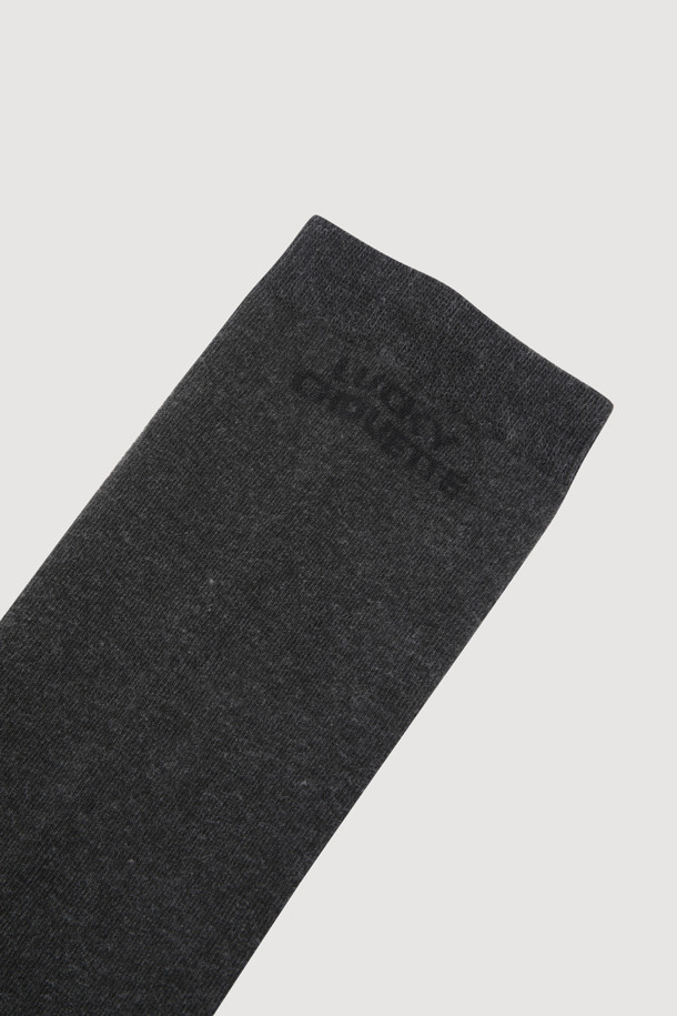 LUCKY CHOUETTE - 양말 - Lettering Point Over Knee Socks (dark grey)