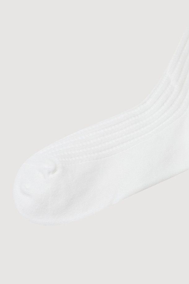 LUCKY CHOUETTE - 양말 - Tissue Ribbed Knee Socks (white)