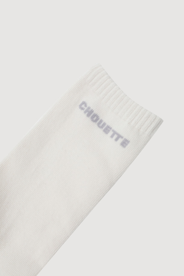LUCKY CHOUETTE - 양말 - Lettering Point Socks(white)