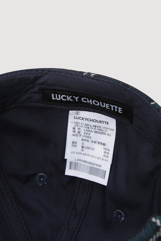 LUCKY CHOUETTE - 모자 - Lucky Lettering Check Ball Cap (multi color)