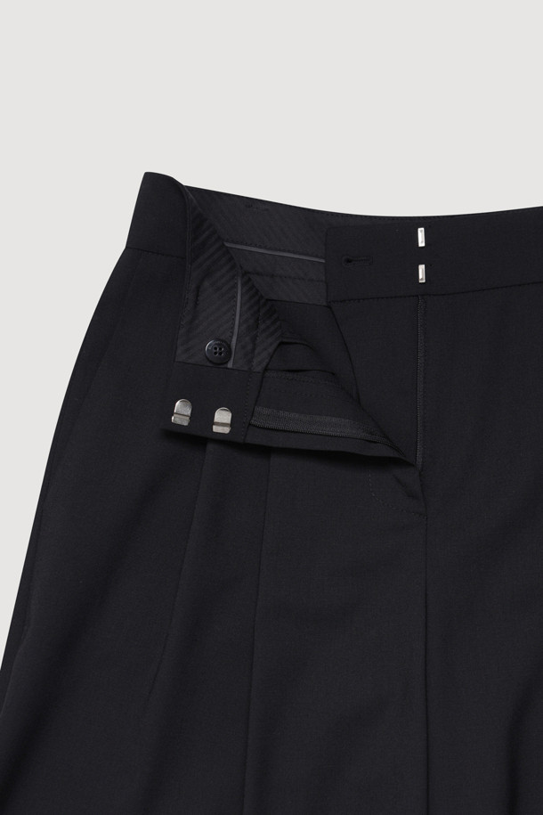 LUCKY CHOUETTE - 스커트/팬츠 - Two Tuck Wide Pants (black)