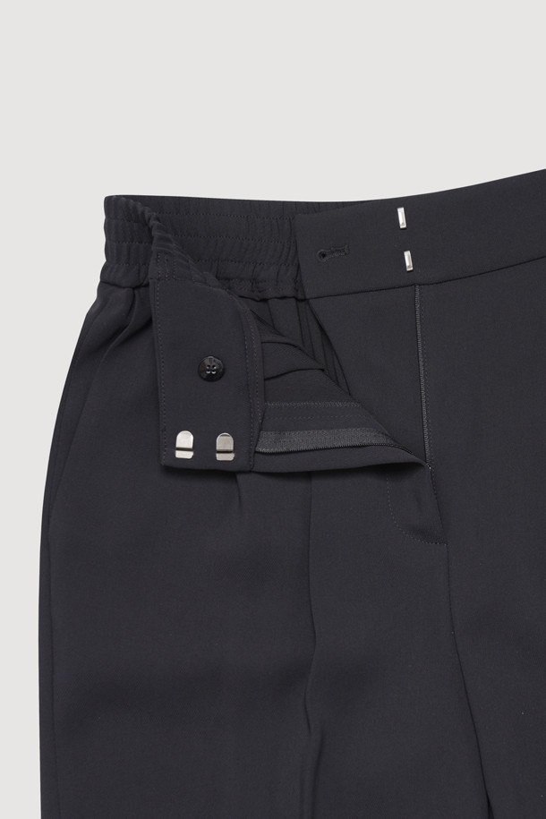 LUCKY CHOUETTE - 스커트/팬츠 - Banding Two Tuck Pants (black)