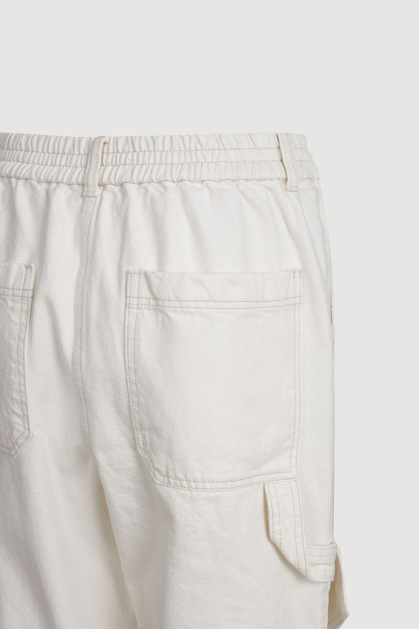 LUCKY CHOUETTE - 롱/미디팬츠 - Out Pocket Jogger Denim Pants (ivory)