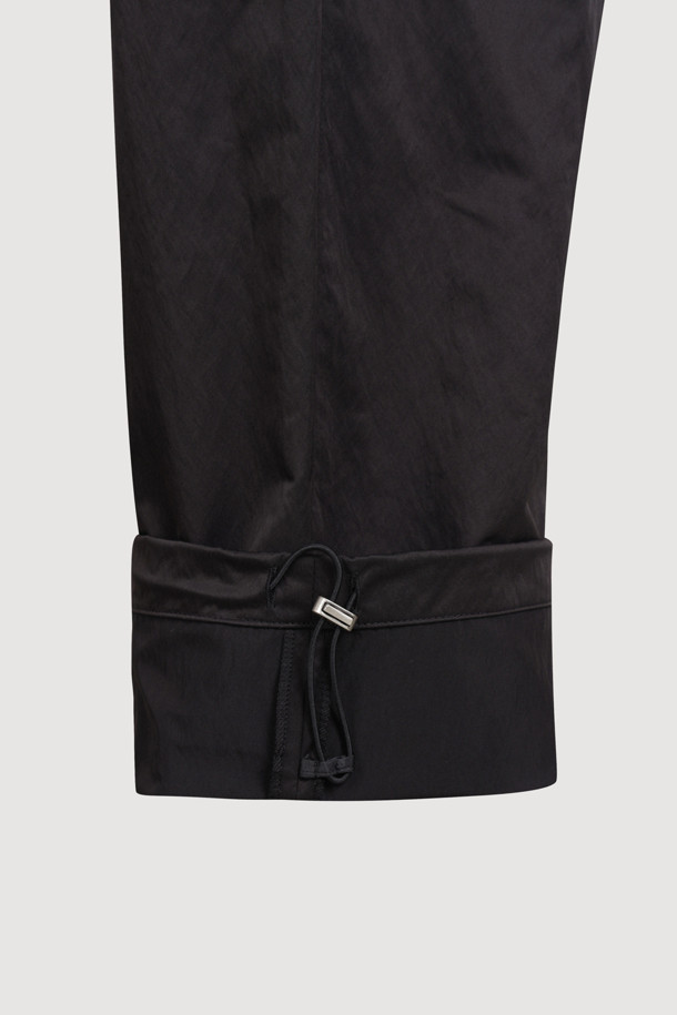 LUCKY CHOUETTE - 롱/미디팬츠 - Out Pocket Jogger Banding Pants (Fabric Belt) (black)