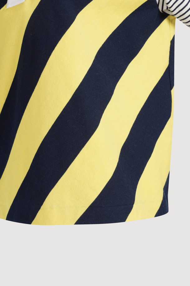 LUCKY CHOUETTE - 긴소매 티셔츠 - Stripe Mix Collar Long Sleeve T-shirt (yellow)