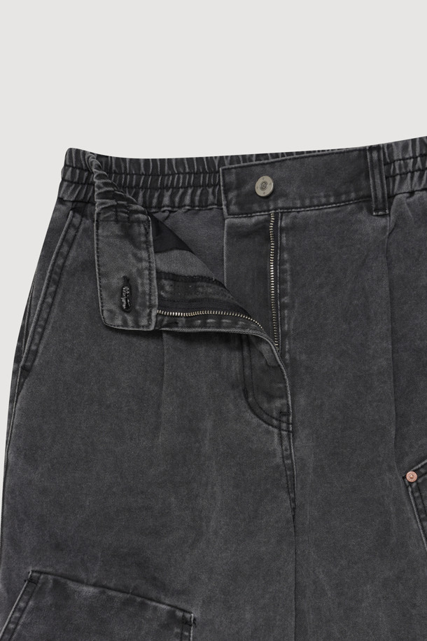 LUCKY CHOUETTE - 롱/미디팬츠 - Out Pocket Jogger Denim Pants (grey)