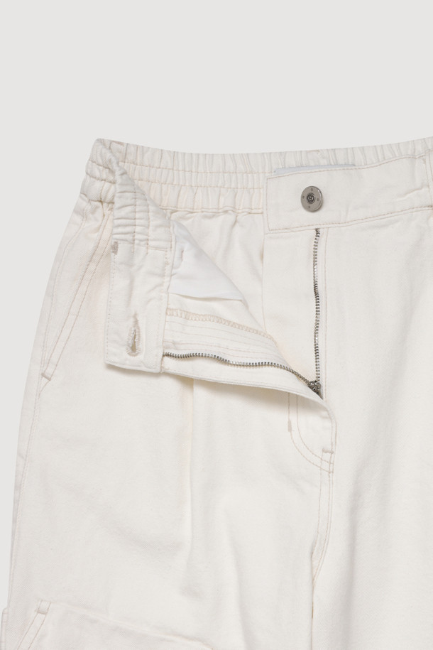 LUCKY CHOUETTE - 롱/미디팬츠 - Out Pocket Jogger Denim Pants (ivory)