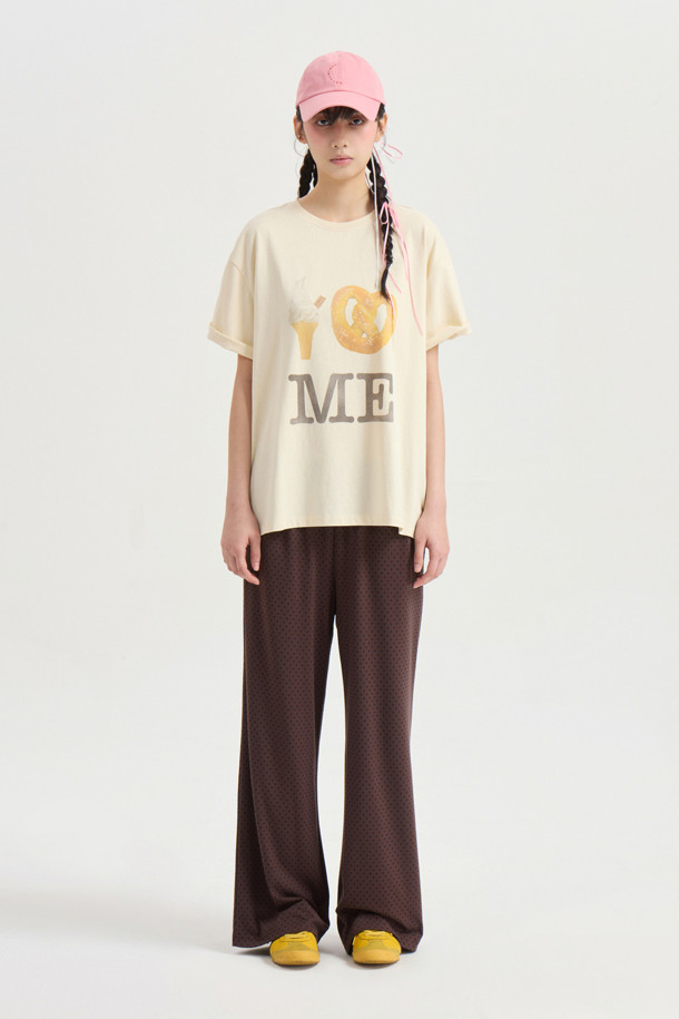 LUCKY CHOUETTE - 롱/미디팬츠 - Chouetties by LUCKY CHOUETTE_Pattern Jersey Long Pants (brown)