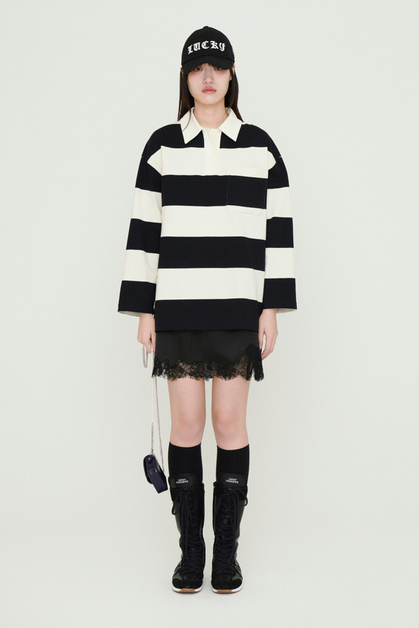 LUCKY CHOUETTE - 미니스커트 - [Re-Order] Lace Point Banding Mini Skirt (black)