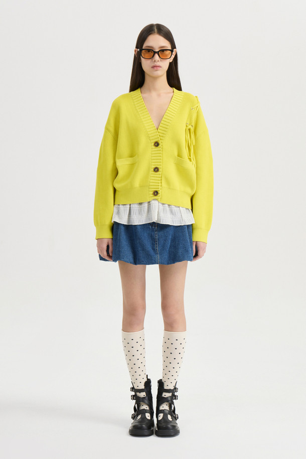 LUCKY CHOUETTE - 데님 - [Atelier] Denim Volume Mini Skirt (blue)