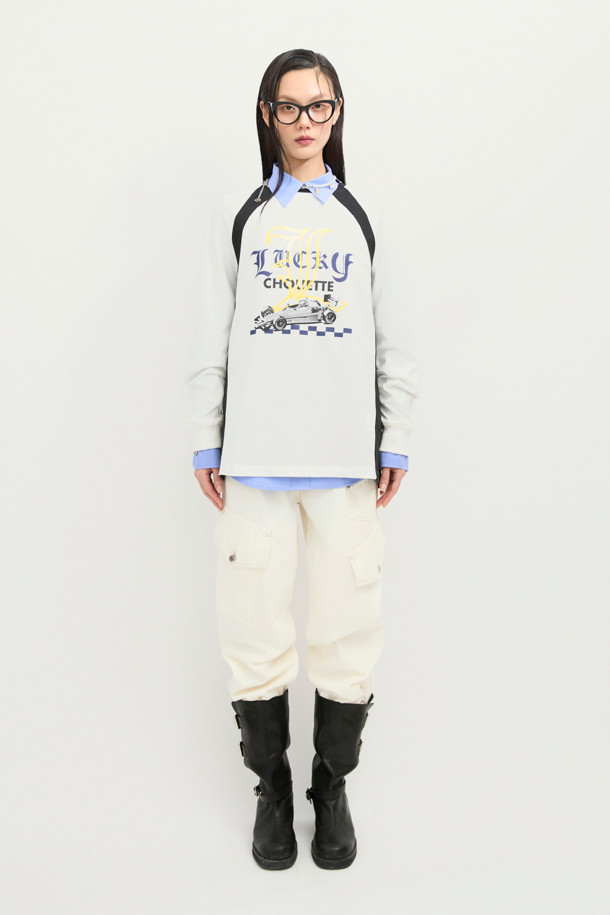 LUCKY CHOUETTE - 롱/미디팬츠 - Out Pocket Jogger Denim Pants (ivory)