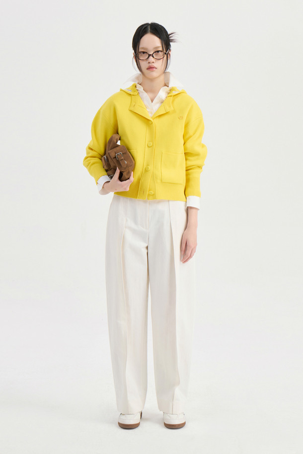 LUCKY CHOUETTE - 롱/미디팬츠 - Pintuck Point Cotton Pants (ivory)