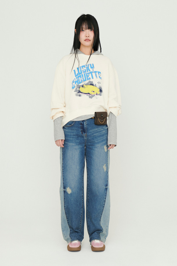 LUCKY CHOUETTE - 스웻셔츠 - Chouette Point Sweat T-shirt (ivory)