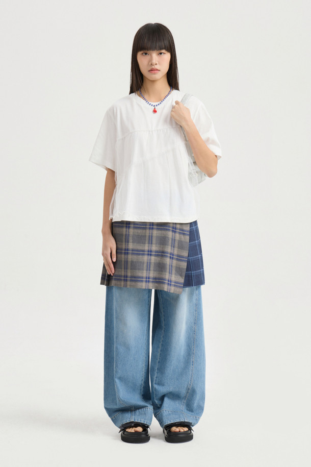 LUCKY CHOUETTE - 반소매 티셔츠 - Mesh Point Half Sleeve T-shirt (white)