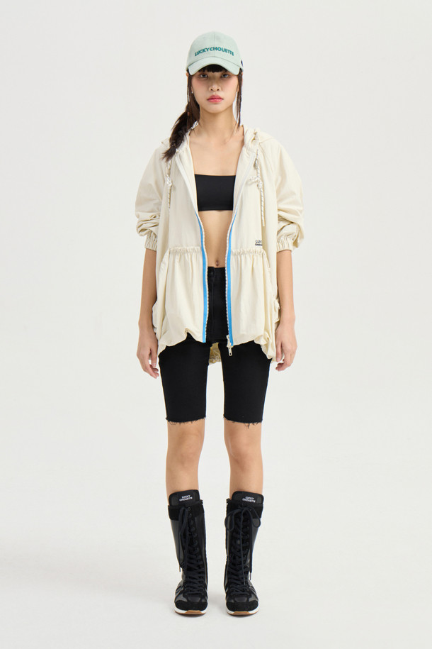 LUCKY CHOUETTE - 점퍼 - Hood Zip Up Jumper (ivory)