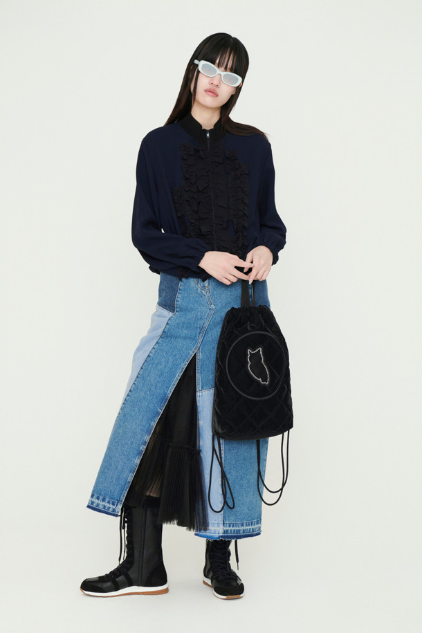 LUCKY CHOUETTE - 점퍼 - [Re-Order] Frill Point Jumper (dark navy)