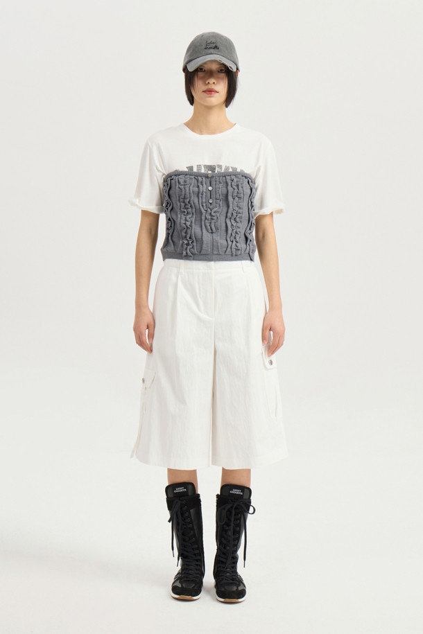 LUCKY CHOUETTE - 베스트 - Frill Detail Knit Vest (melange grey)