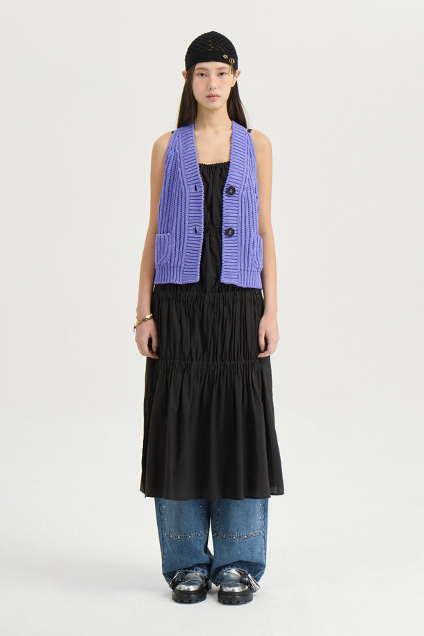 LUCKY CHOUETTE - 베스트 - [Atelier] 5GG Knit Vest (violet)