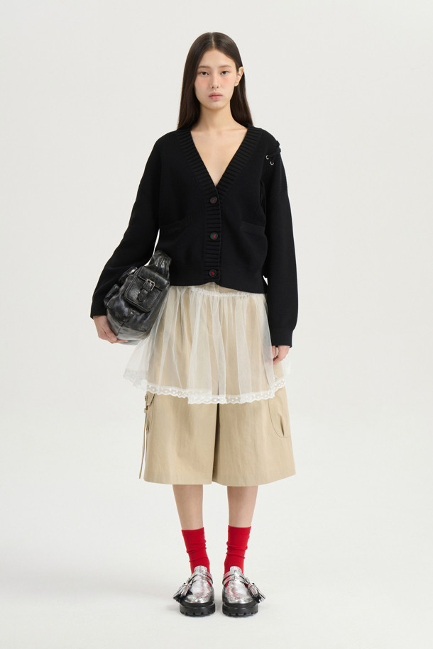 LUCKY CHOUETTE - 가디건 - [Atelier] Back Anchor Point Cardigan (black)