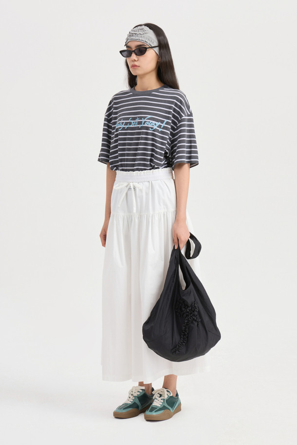 LUCKY CHOUETTE - 롱스커트 - Chouetties by LUCKY CHOUETTE_Waist String Long Skirt (white)
