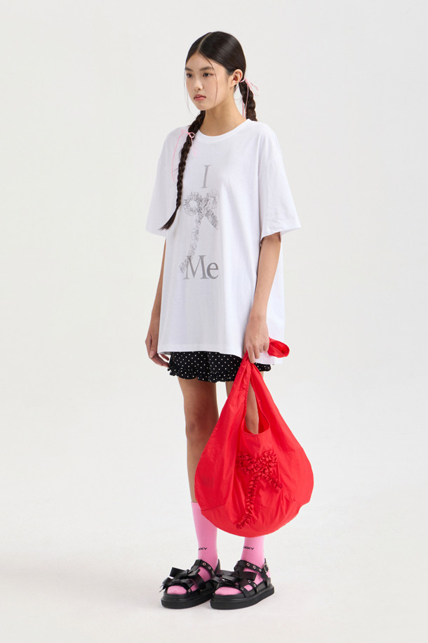 LUCKY CHOUETTE - 반소매 티셔츠 - Chouetties by LUCKY CHOUETTE_Graphic Semi Over Fit Half Sleeve T-shirt (white)