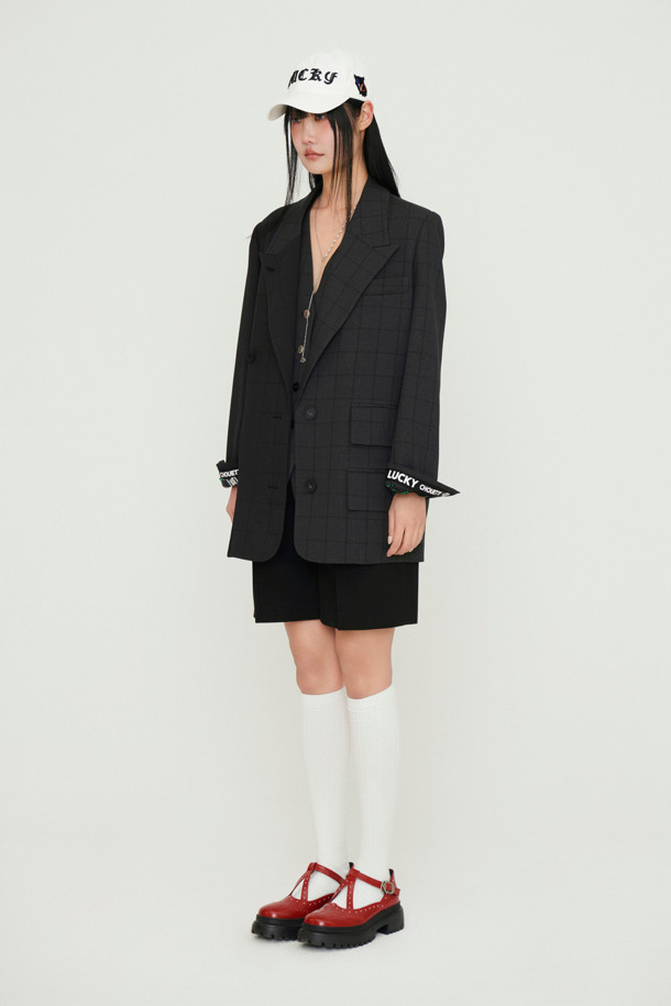 LUCKY CHOUETTE - 자켓 - Peaked Collar Solid Double Jacket (multi color)