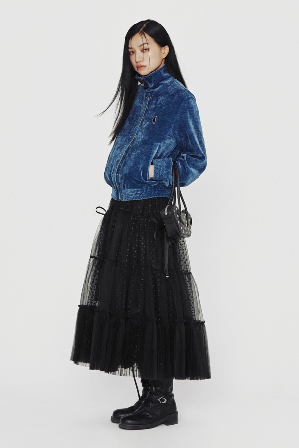 LUCKY CHOUETTE - 롱스커트 - [Holiday Edition] Mesh Long Banding Skirt (black)