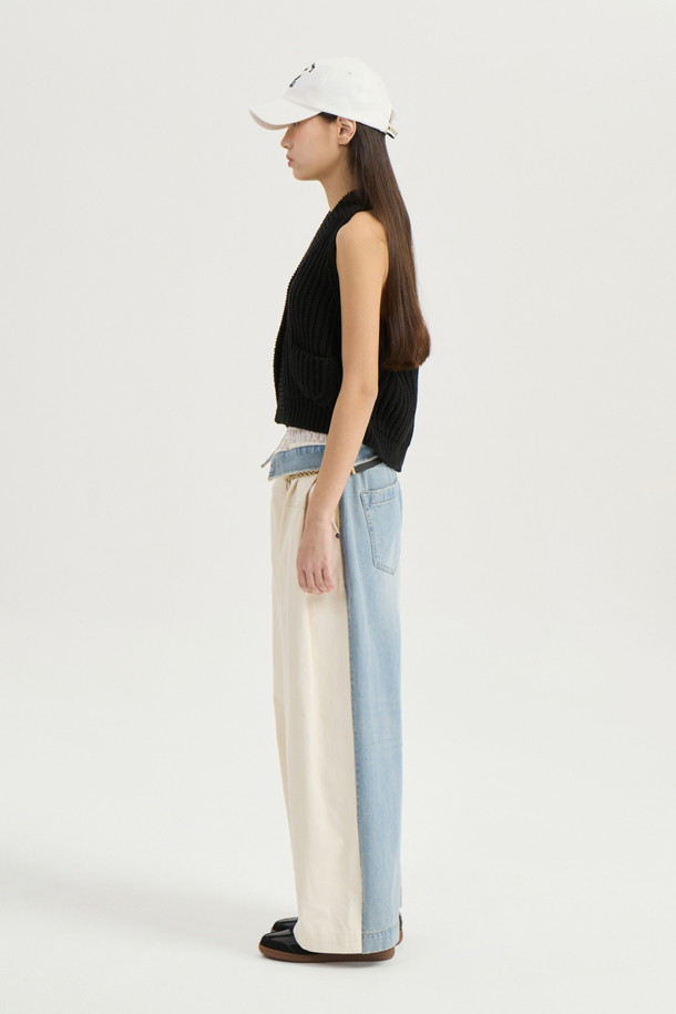 LUCKY CHOUETTE - 롱/미디팬츠 - [Atelier] Front Cotton Wide Denim Pants (multi color)