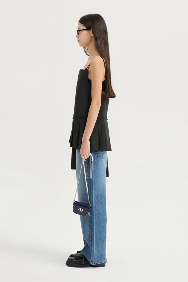 LUCKY CHOUETTE - 롱/미디팬츠 - [Atelier] Studded Denim Pants (blue)