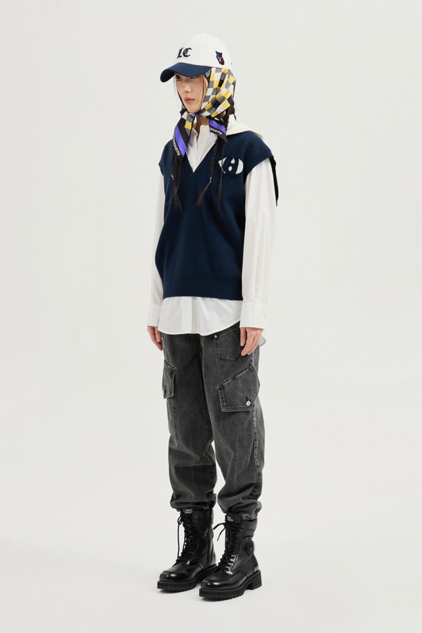 LUCKY CHOUETTE - 롱/미디팬츠 - Out Pocket Jogger Denim Pants (grey)