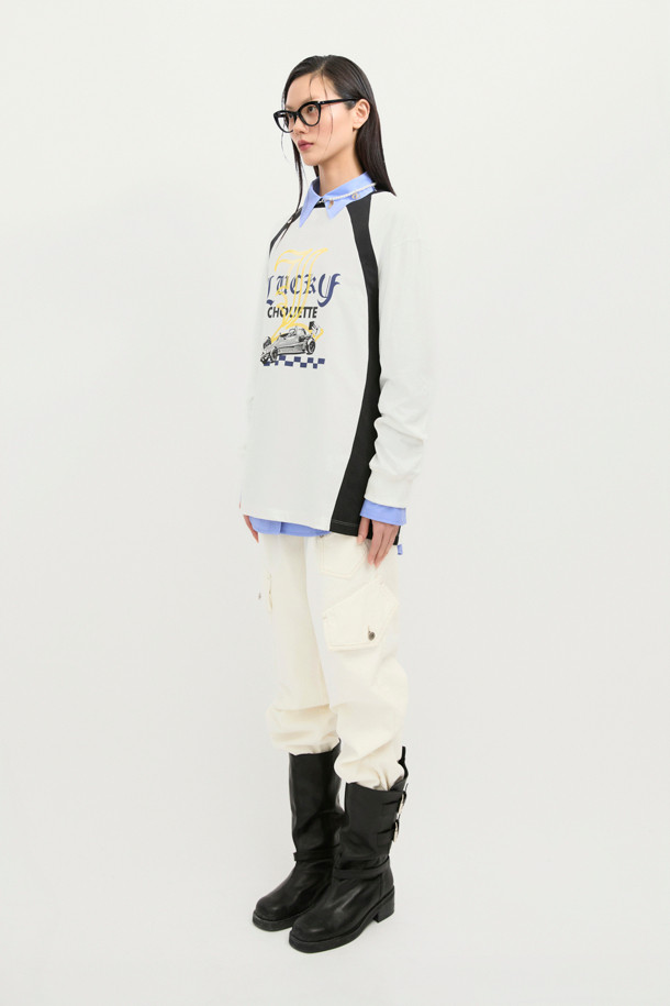 LUCKY CHOUETTE - 롱/미디팬츠 - Out Pocket Jogger Denim Pants (ivory)