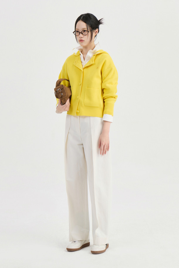 LUCKY CHOUETTE - 롱/미디팬츠 - Pintuck Point Cotton Pants (ivory)