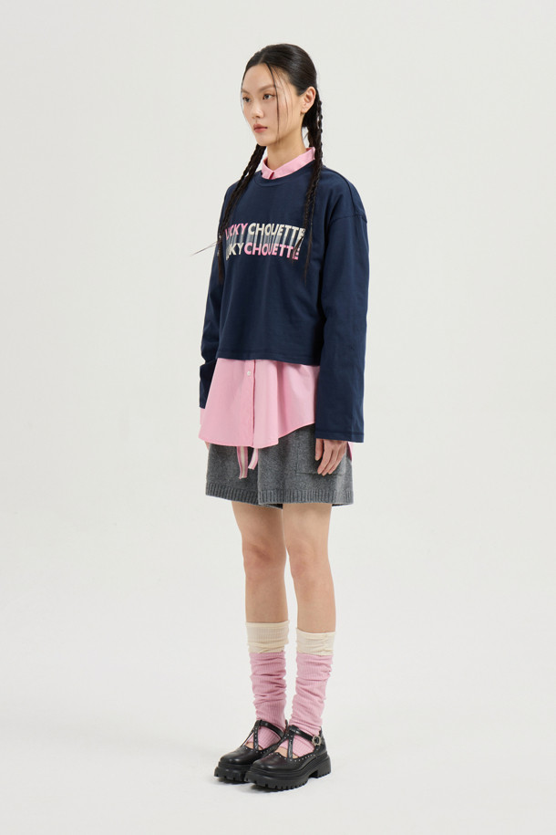 LUCKY CHOUETTE - 블라우스 - Embroidery Point Cotton Shirt Blouse (pink)