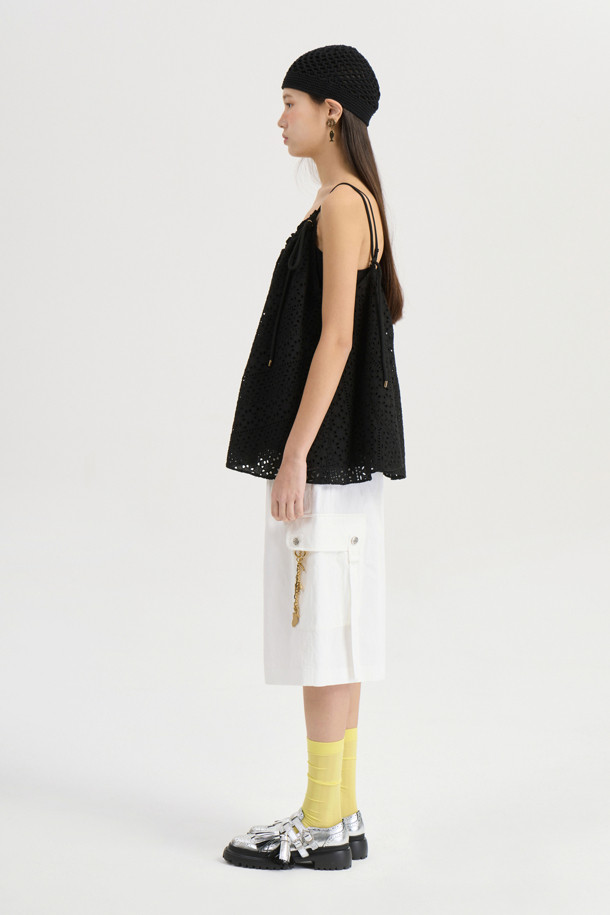 LUCKY CHOUETTE - 블라우스 - [Atelier] Eyelet Lace Top (black)