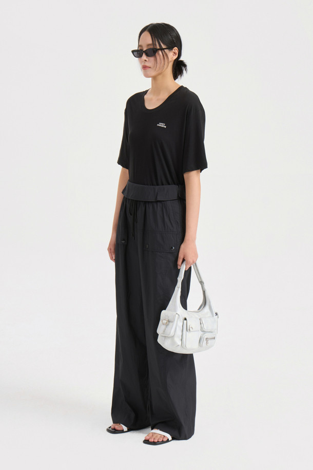 LUCKY CHOUETTE - 반소매 티셔츠 - Loose Fit Half Sleeve T-shirt (black)