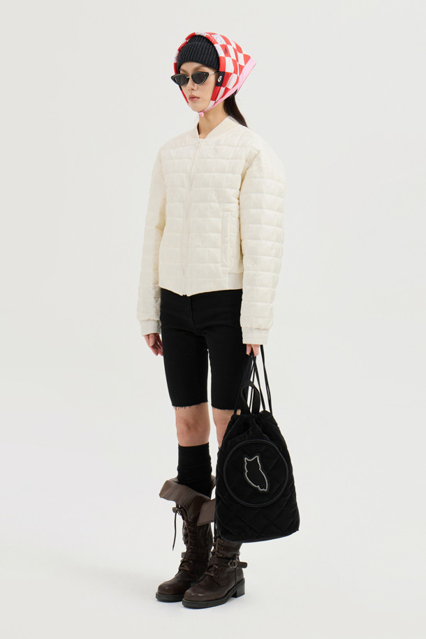 LUCKY CHOUETTE - 패딩 - Emblem Quilting Padded Jumper (ivory)