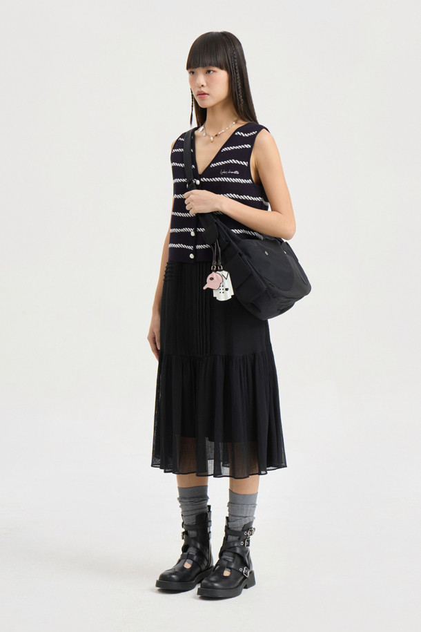 LUCKY CHOUETTE - 베스트 - Stripe Knit Vest (dark navy)
