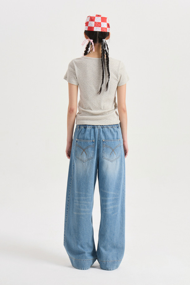 LUCKY CHOUETTE - 반소매 티셔츠 - Chouetties by LUCKY CHOUETTE_Baby Fit Half Sleeve T-shirt (melange grey)