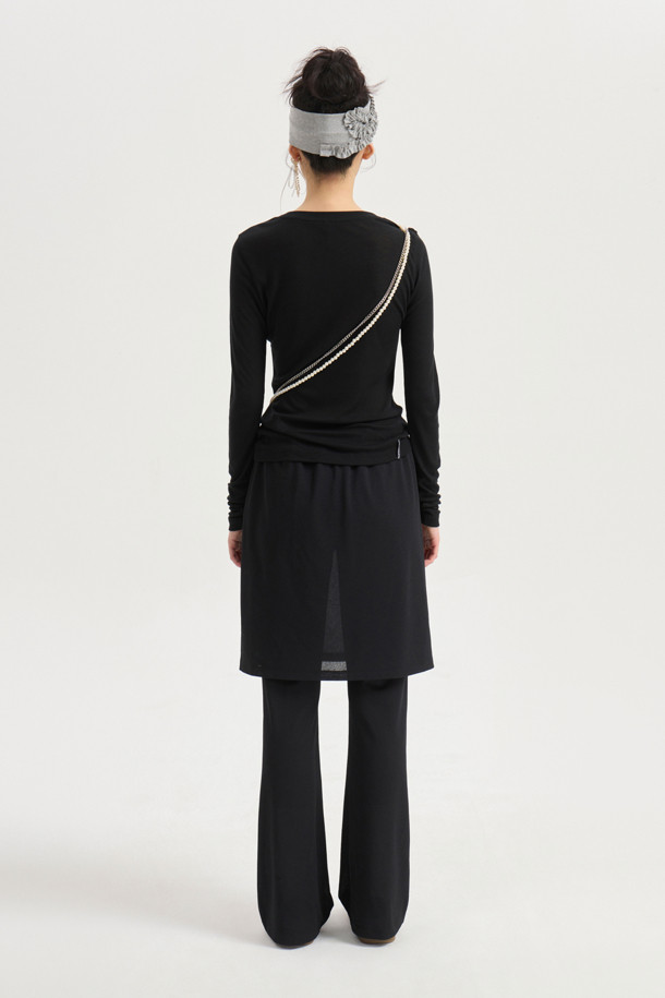 LUCKY CHOUETTE - 긴소매 티셔츠 - Chouetties by LUCKY CHOUETTE_Sheer Slim Fit Long Sleeve T-shirts (black)