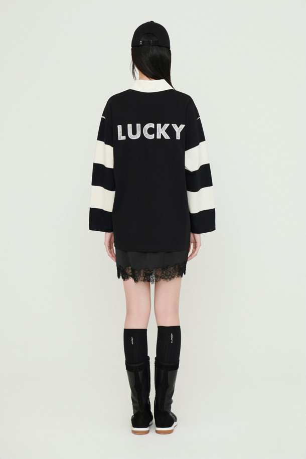 LUCKY CHOUETTE - 미니스커트 - [Re-Order] Lace Point Banding Mini Skirt (black)